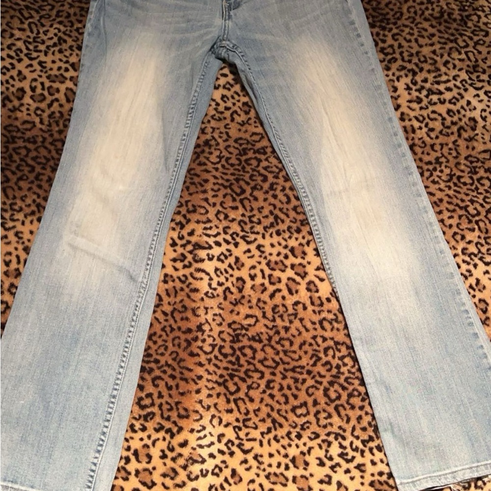 Light Blue Straight Leg Jeans